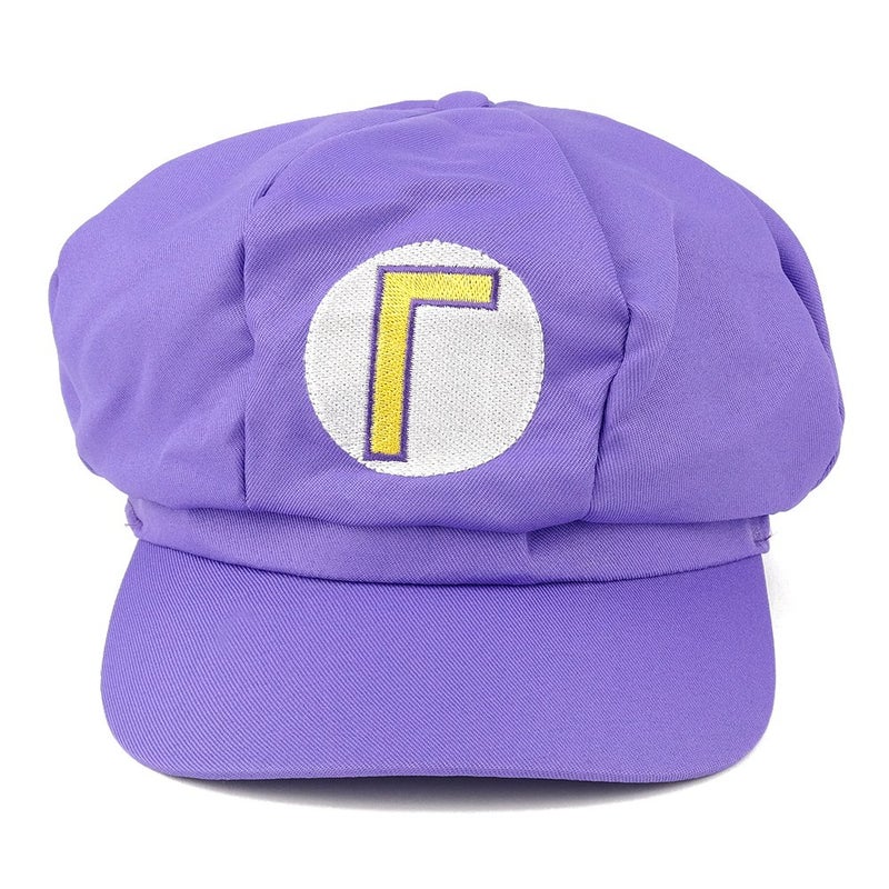 Armycrew Mario Luigi Wario Waluigi Fire Mario Embroidered Costume Newsboy Hat - Waluigi Purple - Image 2